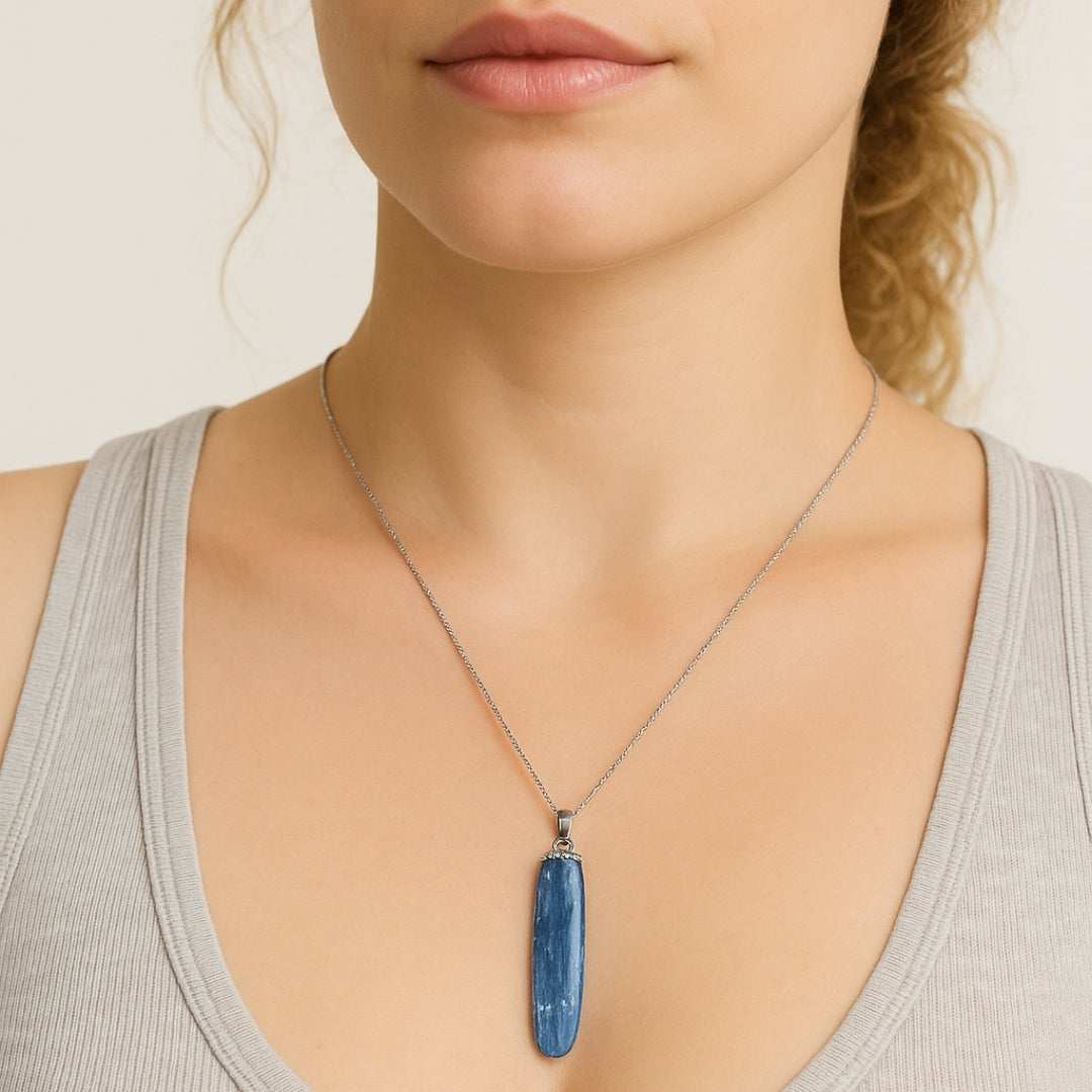 Blue Kyanite Necklace – Natural Crystal Pendant