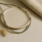 Labradorite Dainty Necklace 3mm Faceted Gemstone