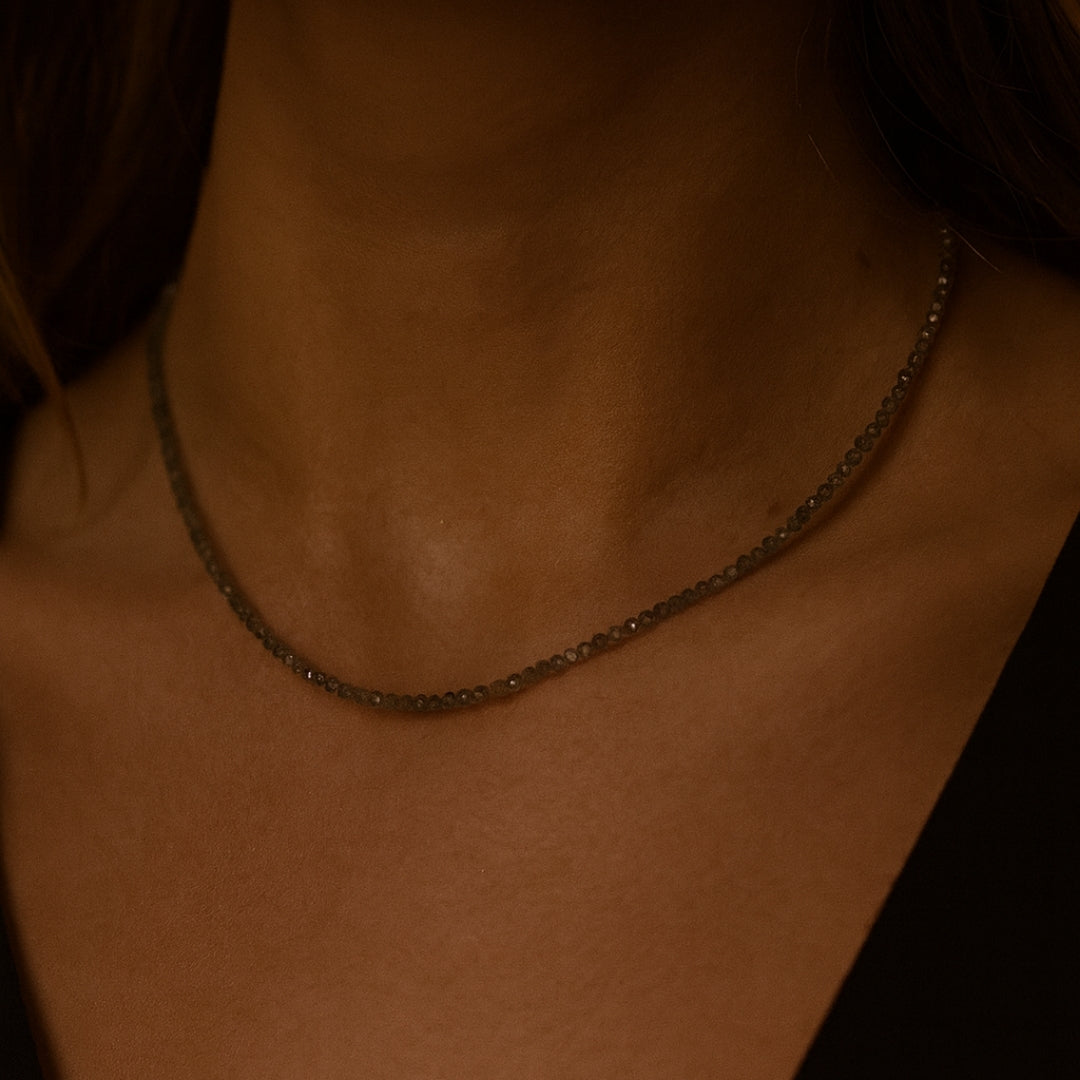 Labradorite Dainty Necklace 3mm Faceted Gemstone