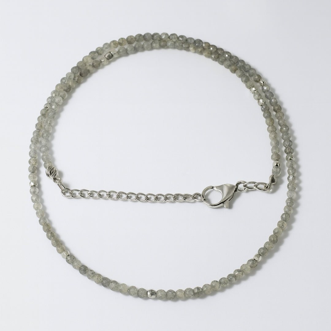 Labradorite Dainty Necklace 3mm Faceted Gemstone