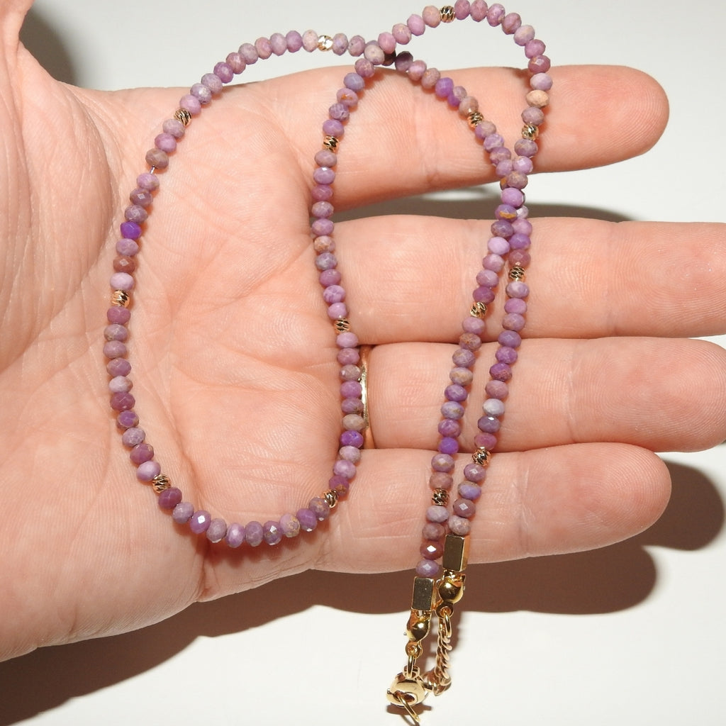 Lepidolite Necklace 4 mm | Aurora Calm Spiritual Necklace