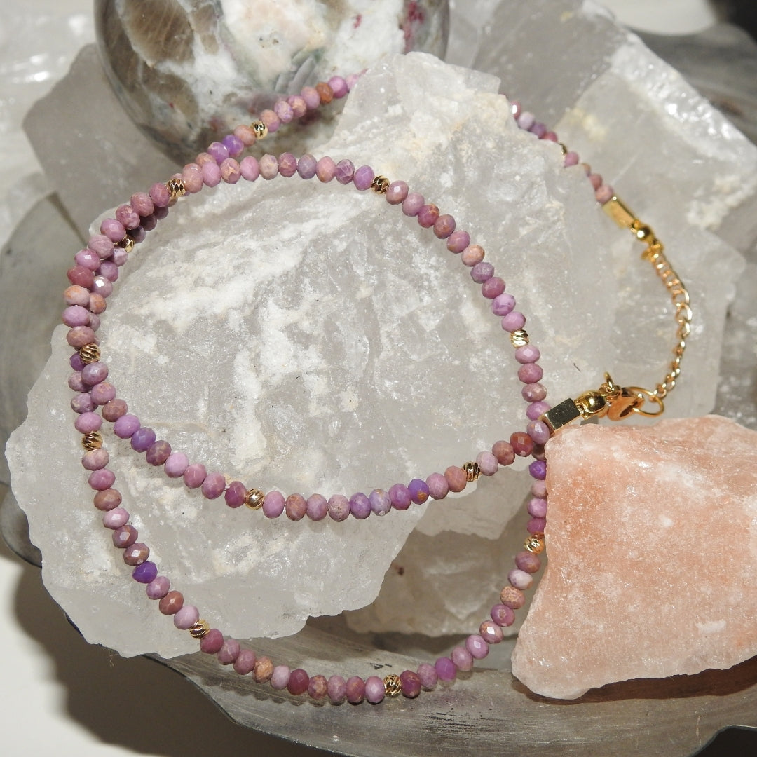 Lepidolite Necklace 4 mm | Aurora Calm Spiritual Necklace