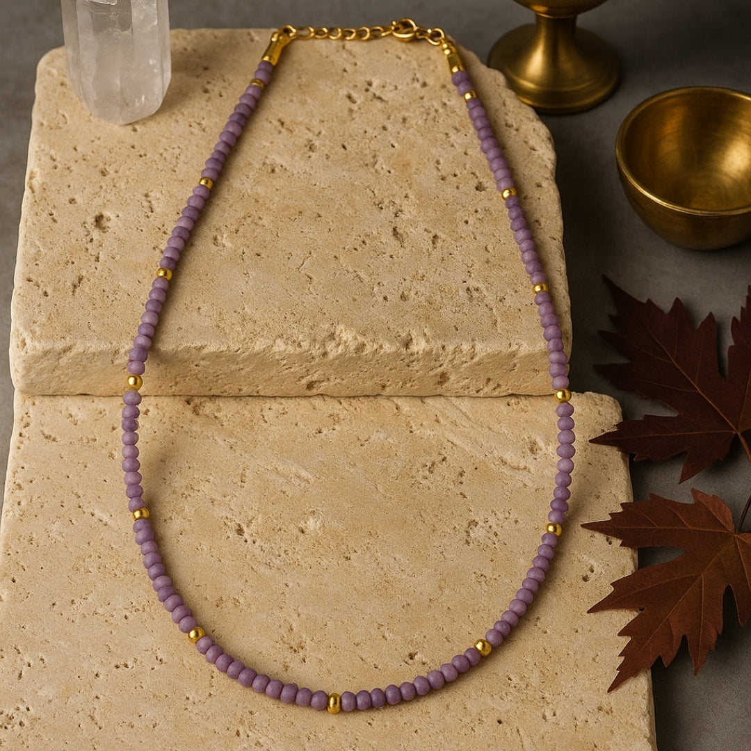Lepidolite Necklace 4 mm | Emotional Balance • Stress Relief • Renewal Glow