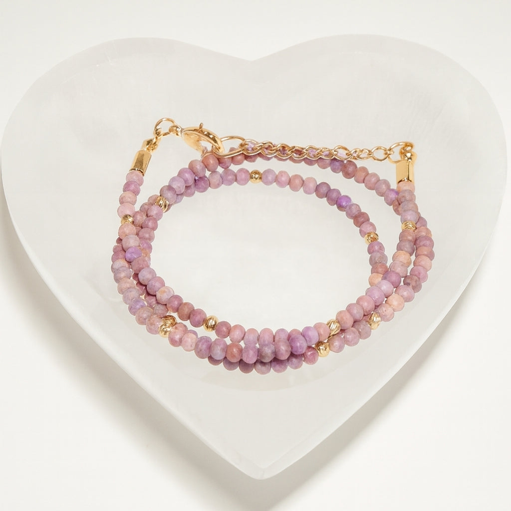 Lepidolite Necklace 4 mm | Aurora Calm Spiritual Necklace