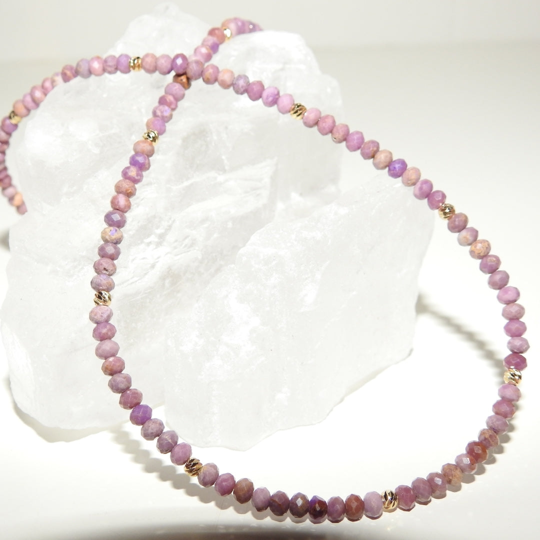 Lepidolite Necklace 4 mm | Aurora Calm Spiritual Necklace
