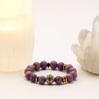 Lepidolite Bracelet 10mm  Handmade Gemstone Gift