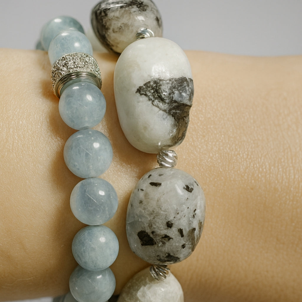 Black Tourmalinated Moonstone Bracelet