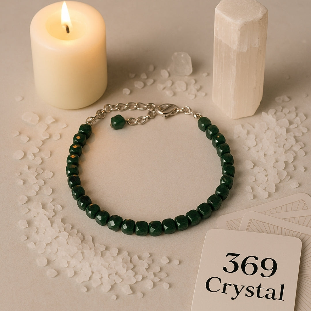 Malachite Bracelet 4×4 mm Cube | 925 Silver