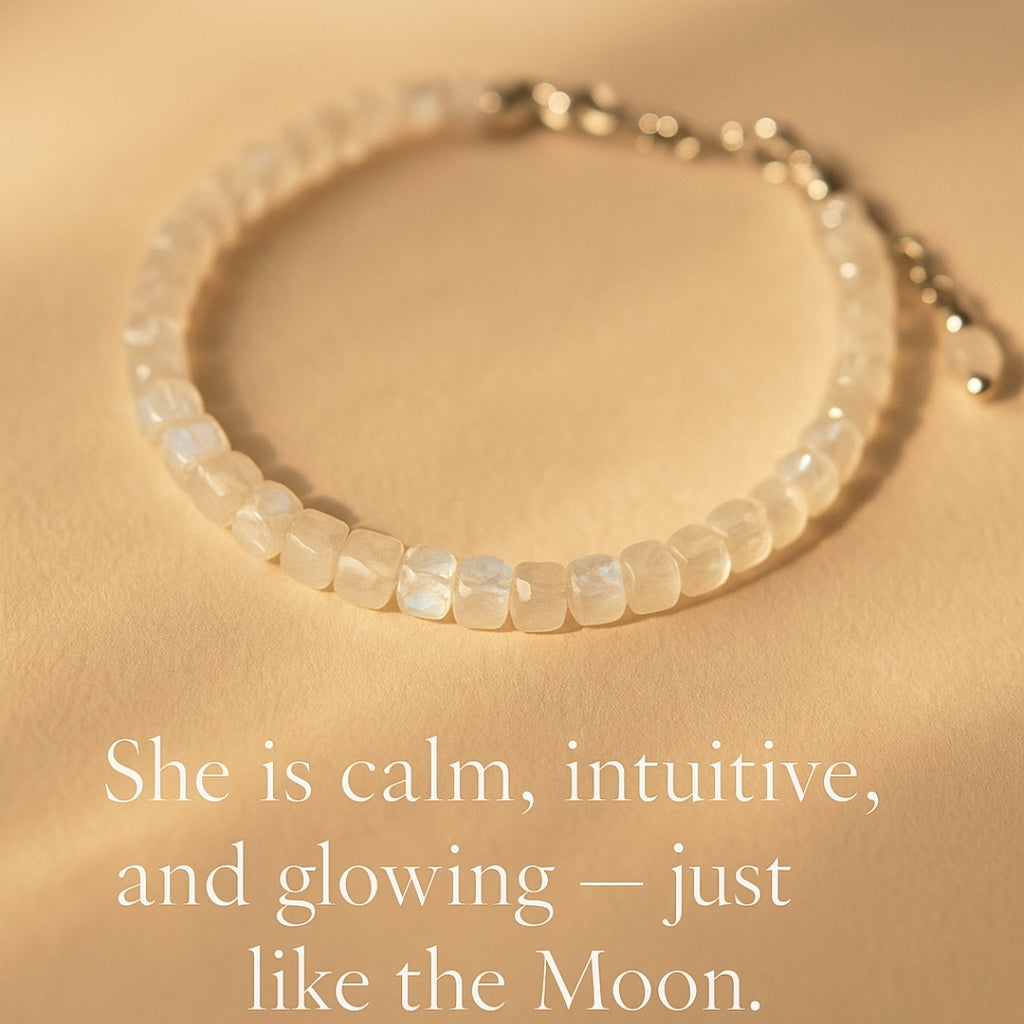 Moonstone Cube Bracelet Cube Cut 4–5 mm | 925 Silver |