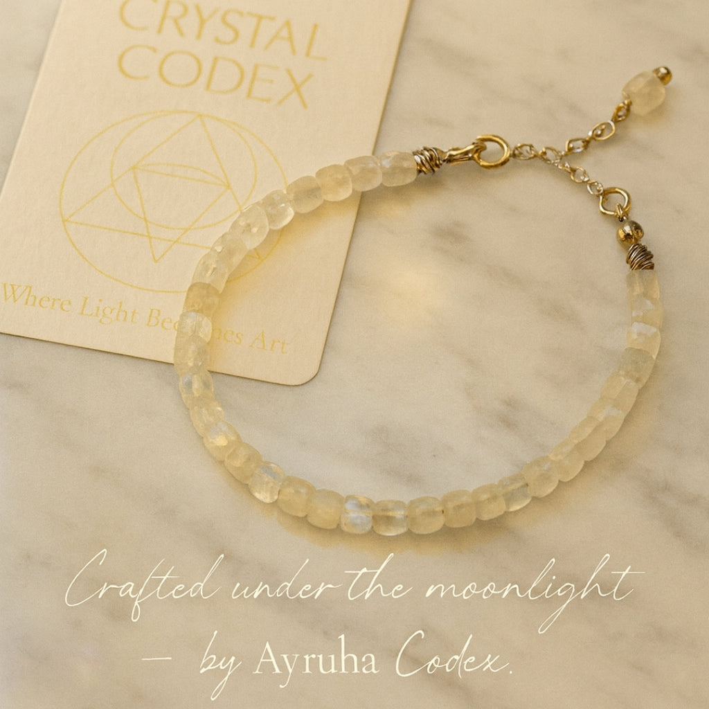 Moonstone Cube Bracelet Cube Cut 4–5 mm | 925 Silver |