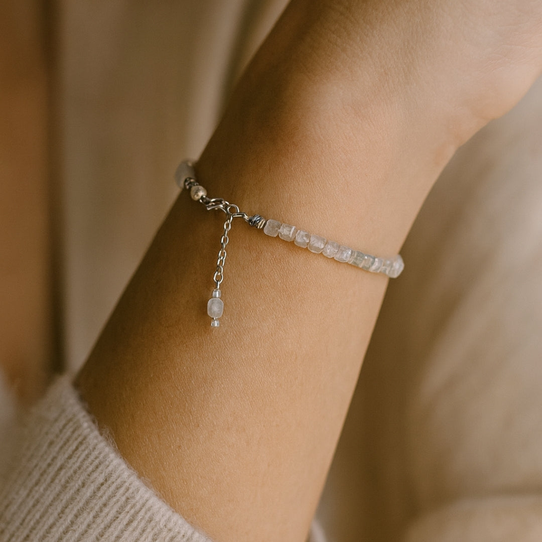 Moonstone Cube Bracelet Cube Cut 4–5 mm | 925 Silver |