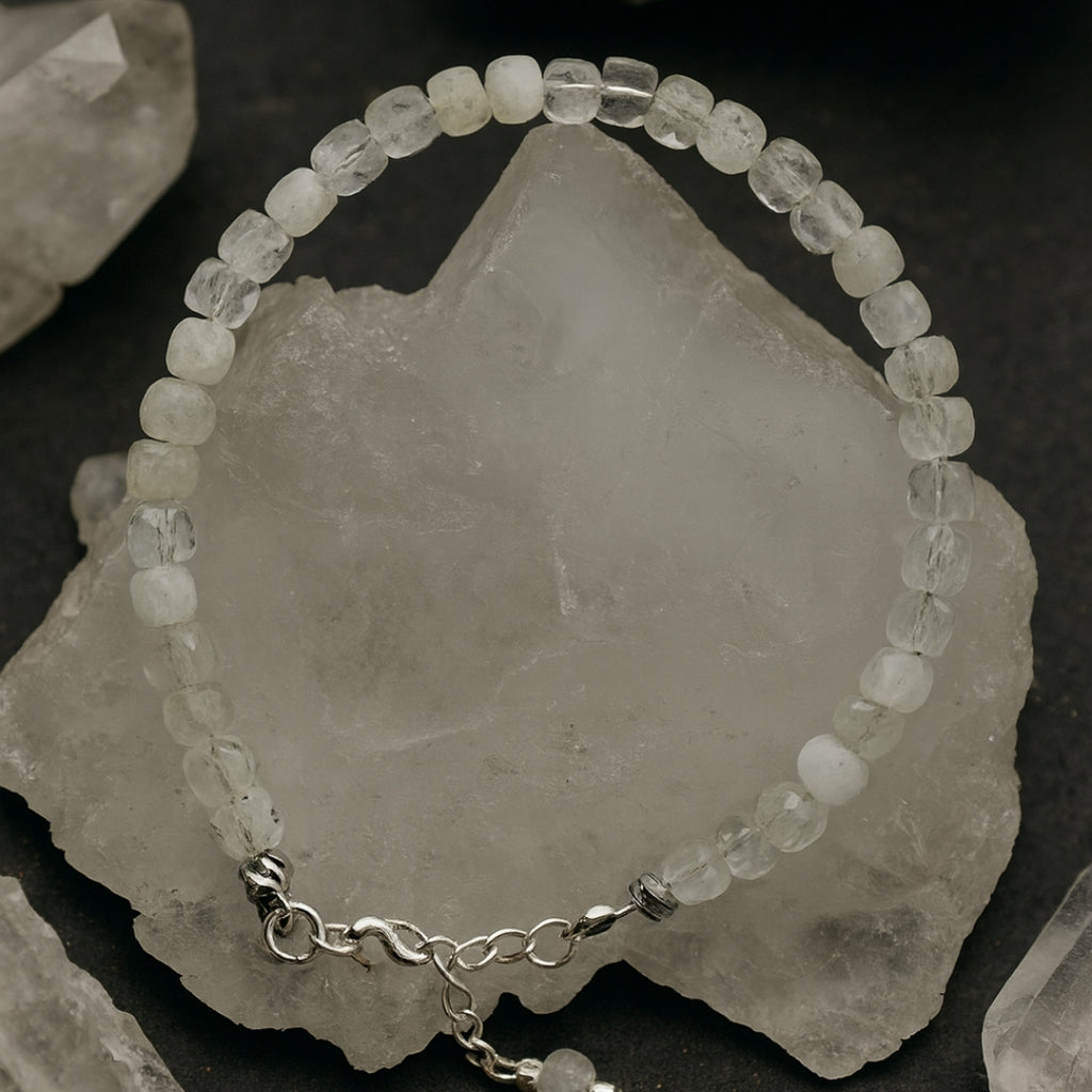 Moonstone Cube Bracelet Cube Cut 4–5 mm | 925 Silver |