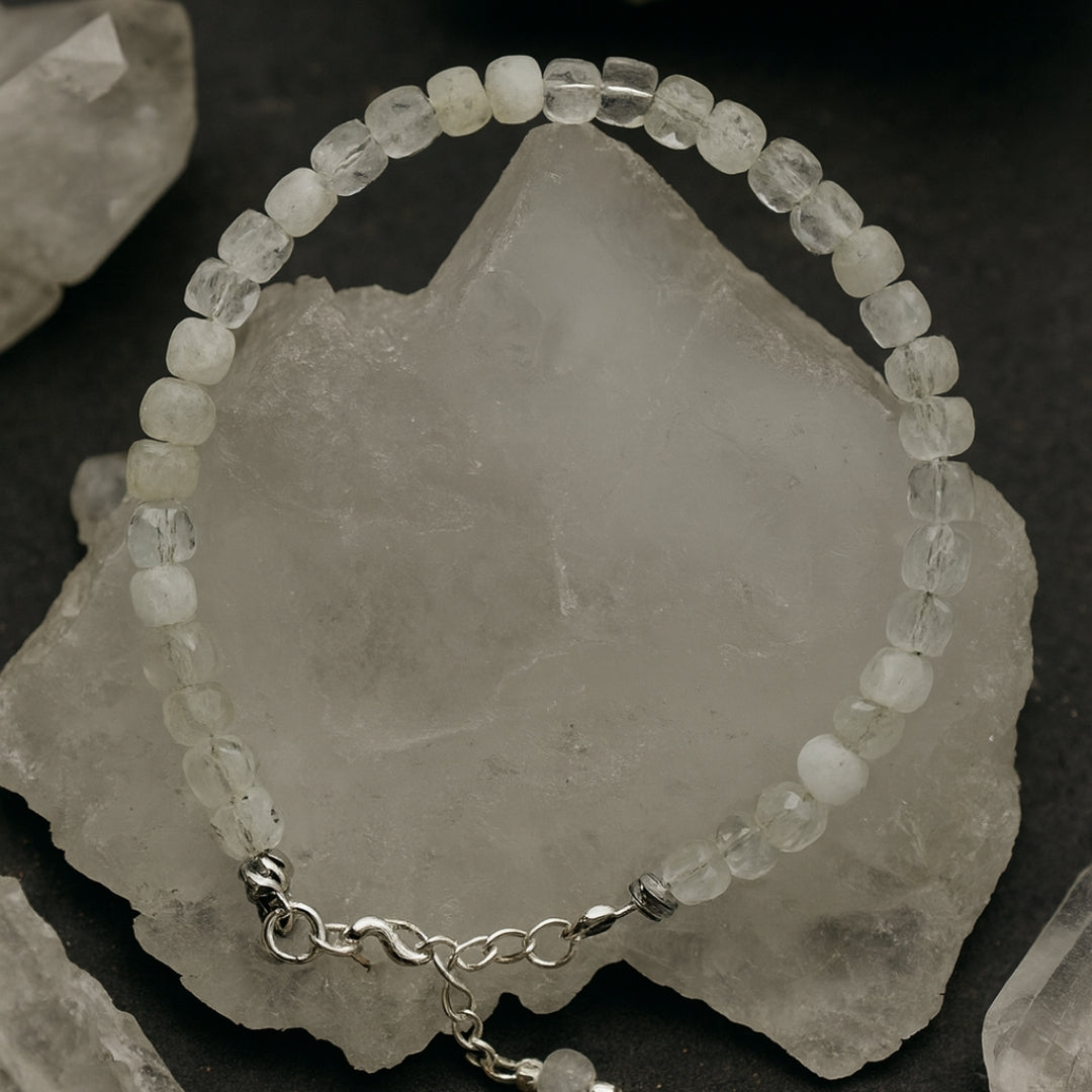 Moonstone Cube Bracelet Cube Cut 4–5 mm | 925 Silver |