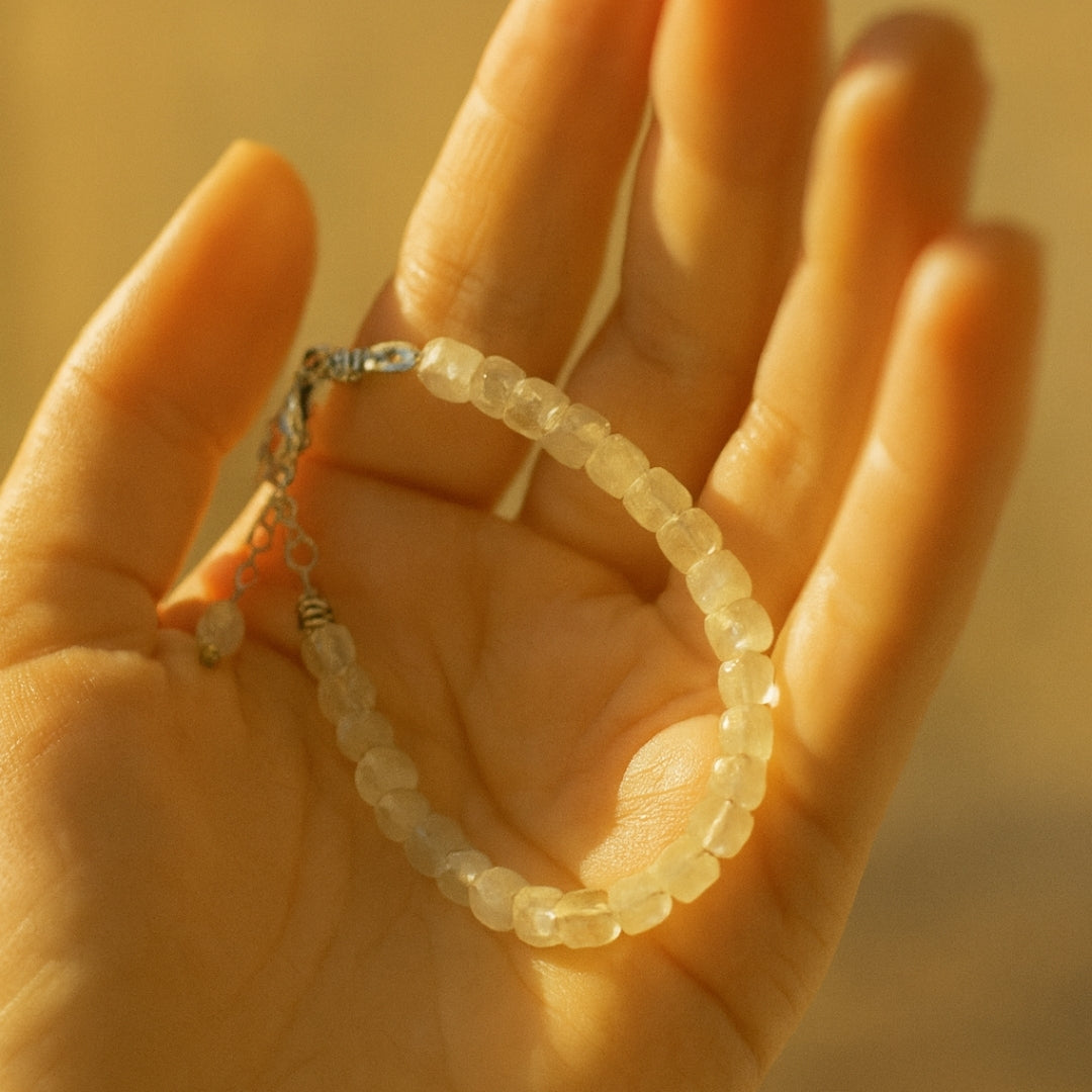 Moonstone Cube Bracelet Cube Cut 4–5 mm | 925 Silver |