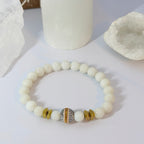 Lunar Oracle Moonstone Bracelet | 8mm AAA White Moonstone & Hematite | Intuition • Protection • Clarity