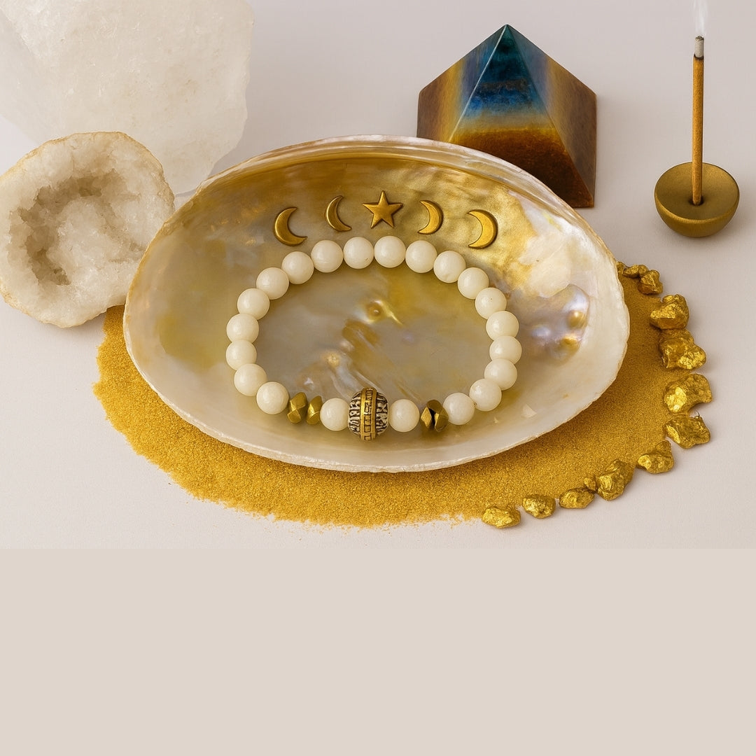 Moonstone Bracelet 8mm | AAA White Moonstone and Hematite  | Gift for Her