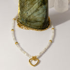 Moonstone Heart Necklace | 3 mm Faceted Gemstones | Naia Heart | Intuition • Emotional Harmony • Lunar Radiance