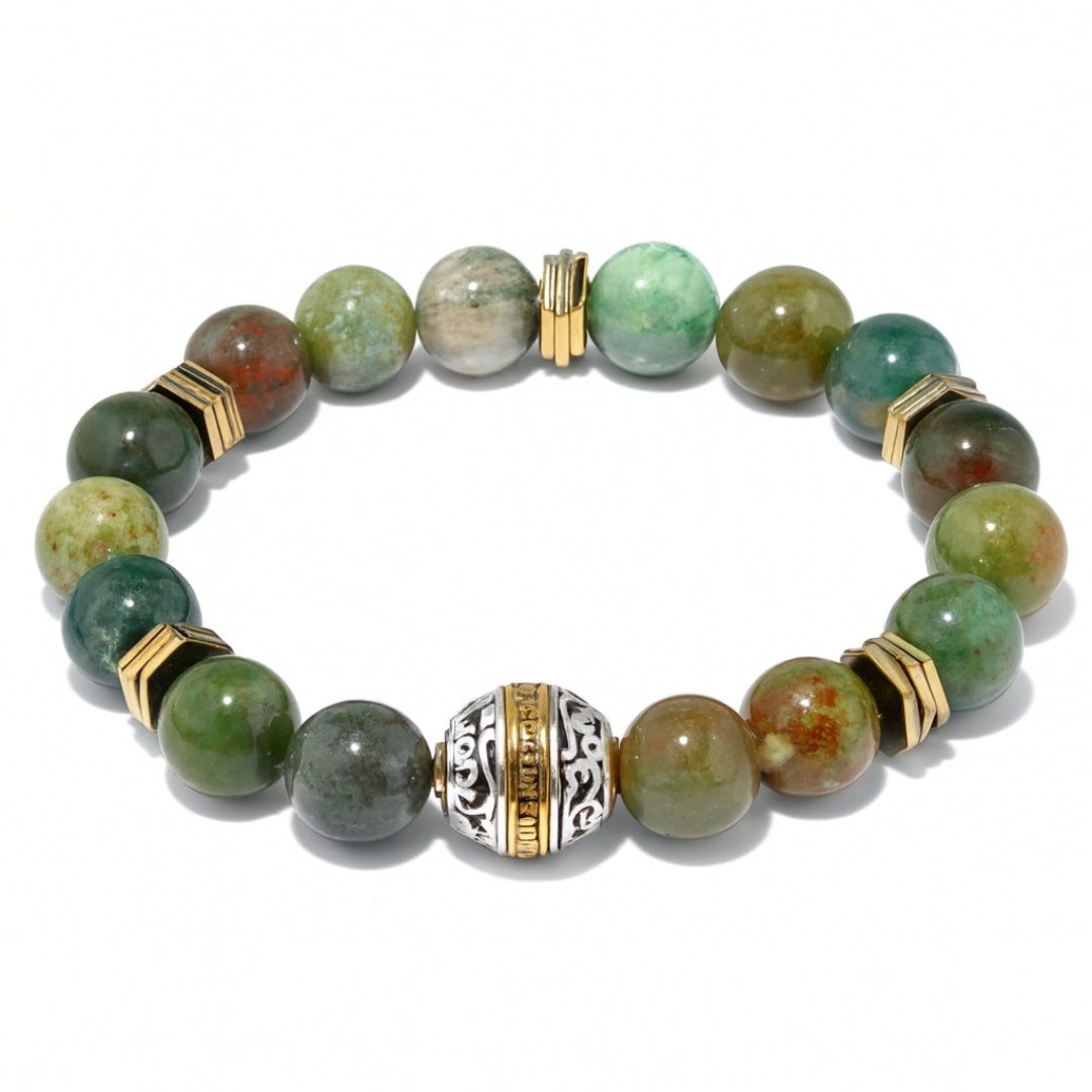 Moss Agate Hematite 10 mm | Druid’s Secret | Ancient Roots Collection