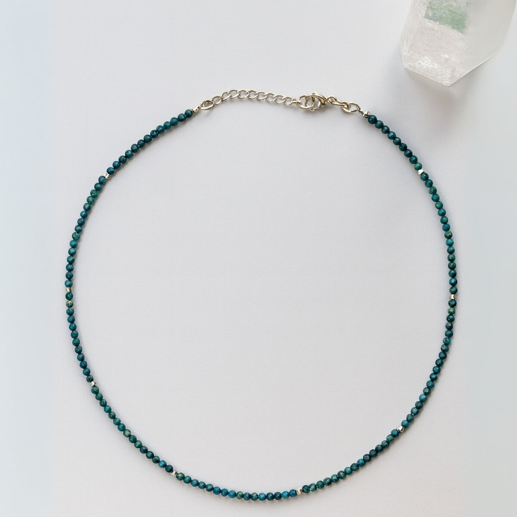 Blue Apatite Necklace 3 mm | Aether Whisper Collection