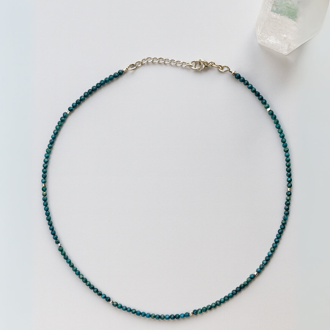 Blue Apatite Necklace 3 mm | Aether Whisper Collection