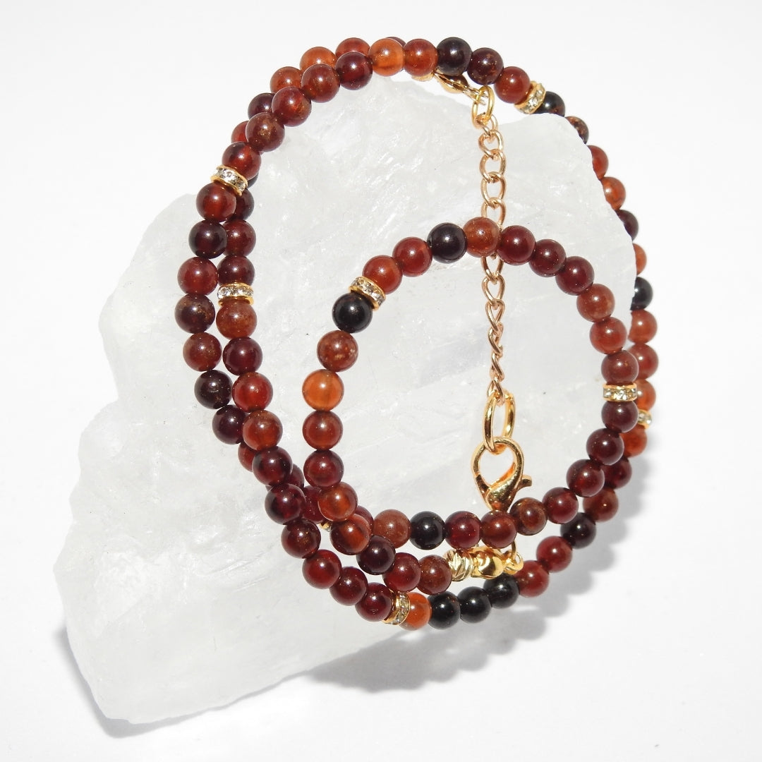 Garnet Necklace 4 mm | Crimson Heart Collection | Scarlet Seal Talisman