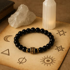 Onyx Hematite Bracelet 8 mm | Black Onyx • Gold Hematite • Protection • Strength • Grounding • Luxury Handmade Talisman