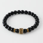 Onyx Hematite Bracelet 8 mm | Black Onyx • Gold Hematite • Protection • Strength • Grounding • Luxury Handmade Talisman