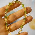 Peridot & Citrine Bracelet 6 mm | Natural Crystal Bracelet for Wealth • Prosperity • Joy • Success