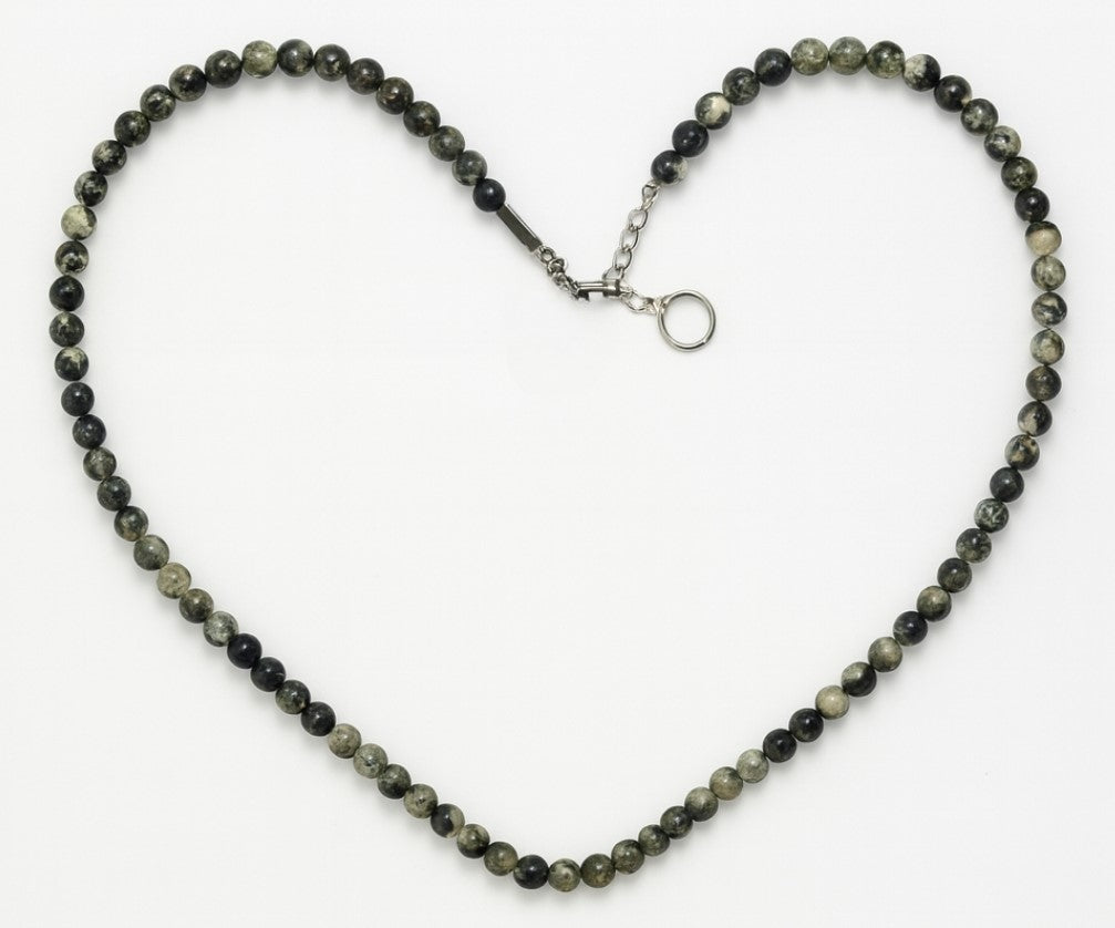 Prehnite Core Necklace – Natural Prehnite with Epidote Inclusions