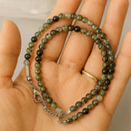 Prehnite Core Necklace – Natural Prehnite with Epidote Inclusions