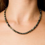 Prehnite Core Necklace – Natural Prehnite with Epidote Inclusions