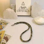 Prehnite Core Necklace – Natural Prehnite with Epidote Inclusions