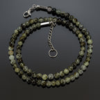 Prehnite Core Necklace – Natural Prehnite with Epidote Inclusions