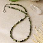 Prehnite Core Necklace – Natural Prehnite with Epidote Inclusions
