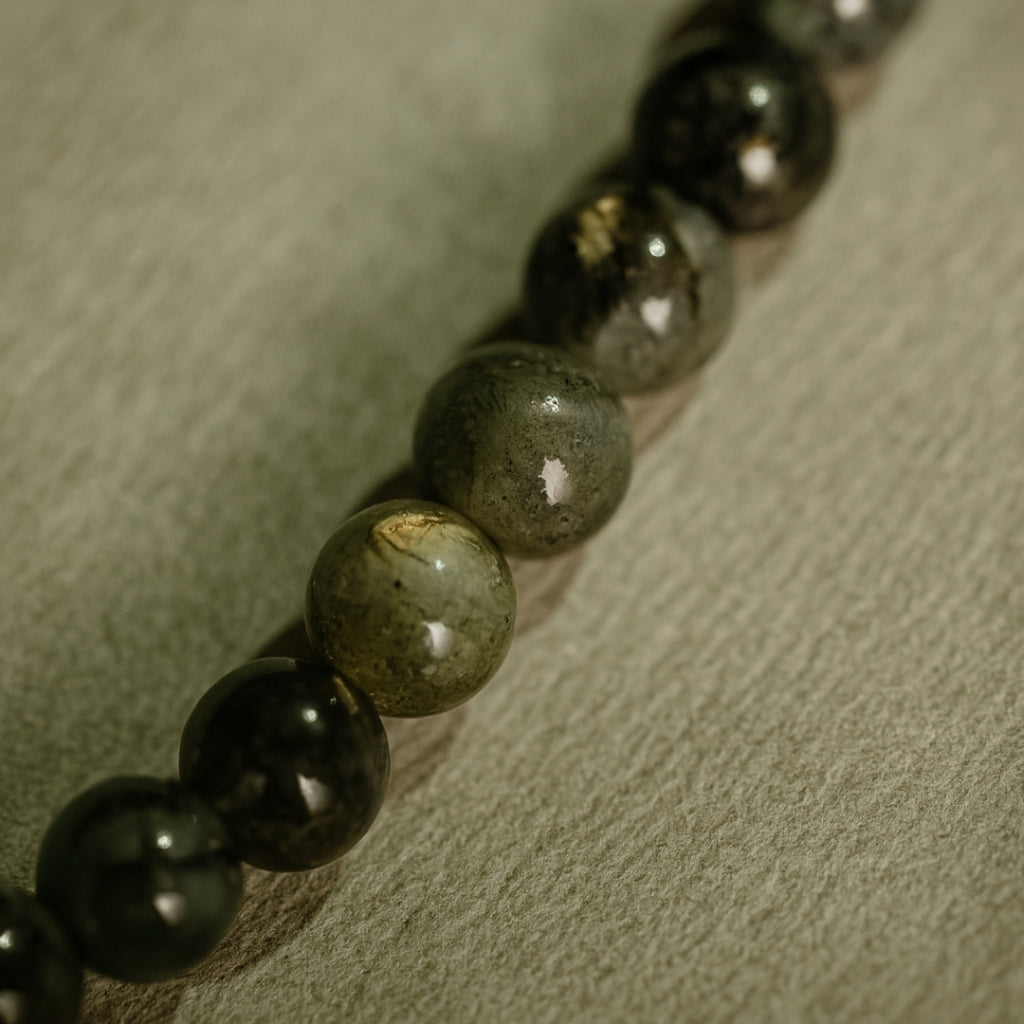 Prehnite Core Necklace – Natural Prehnite with Epidote Inclusions