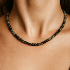 Prehnite Core Necklace – Natural Prehnite with Epidote Inclusions