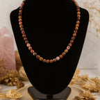 Rhodonite Gold Hematite Necklace |