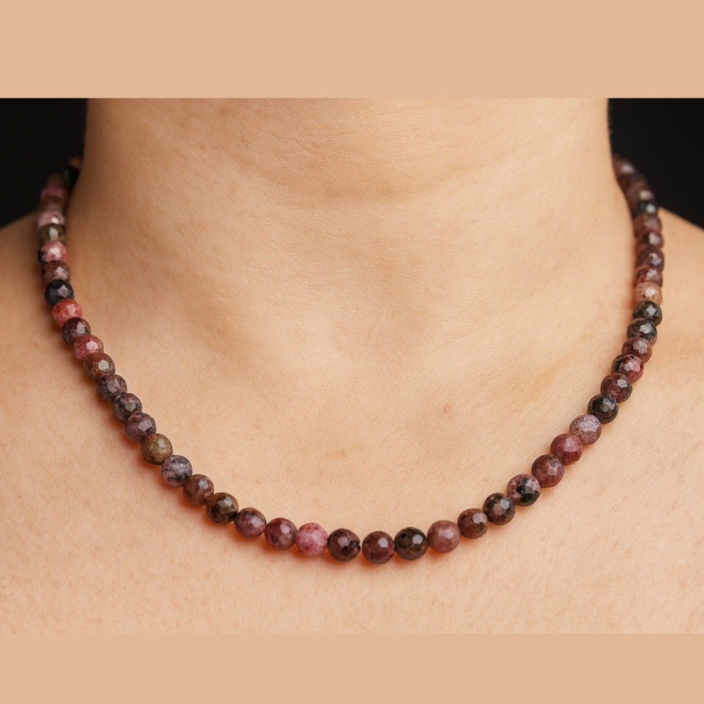 Rhodonite Gold Hematite Necklace |