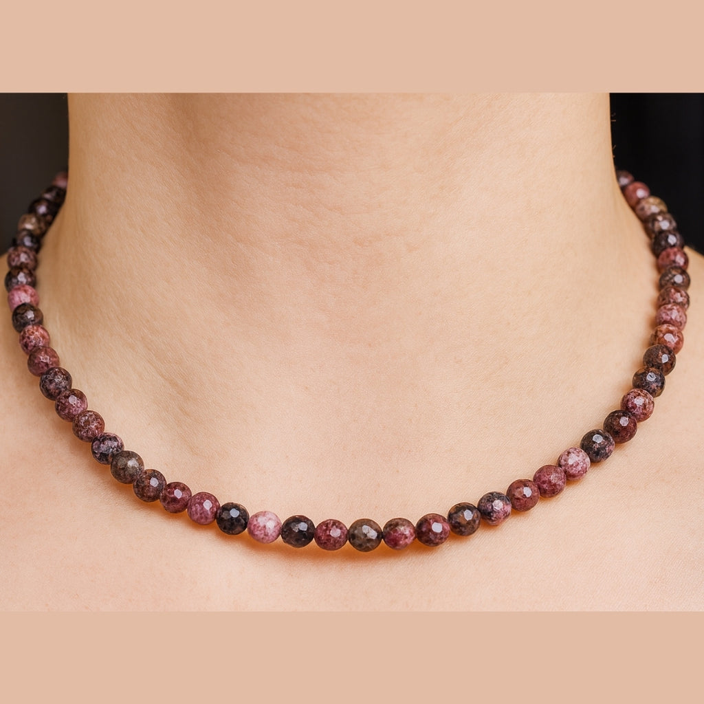 Rhodonite Gold Hematite Necklace |