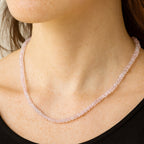 Natural Rose Quartz 3–5 mm Faceted | 925 Silver Clasp | 44 cm + 6 cm Extension