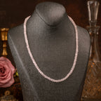 Natural Rose Quartz 3–5 mm Faceted | 925 Silver Clasp | 44 cm + 6 cm Extension