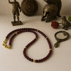 Ruby Necklace Faceted 4mm 18K Gold Plated