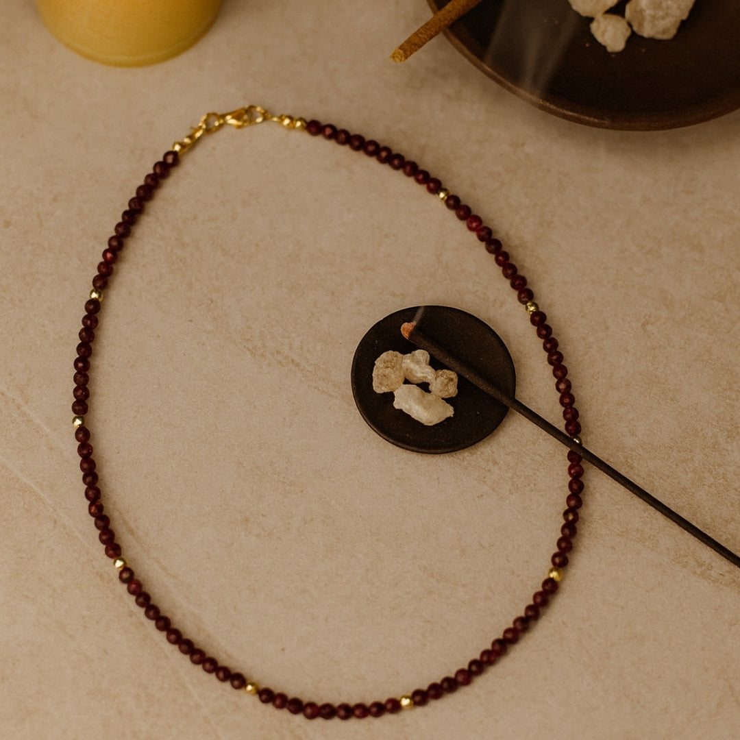 Ruby Necklace Faceted 4mm Gemstone Jewelry | Red Crystal Gift for Her