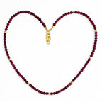 Ruby Necklace Faceted 4mm 18K Gold Plated