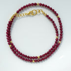 Ruby Necklace Faceted 4mm 18K Gold Plated