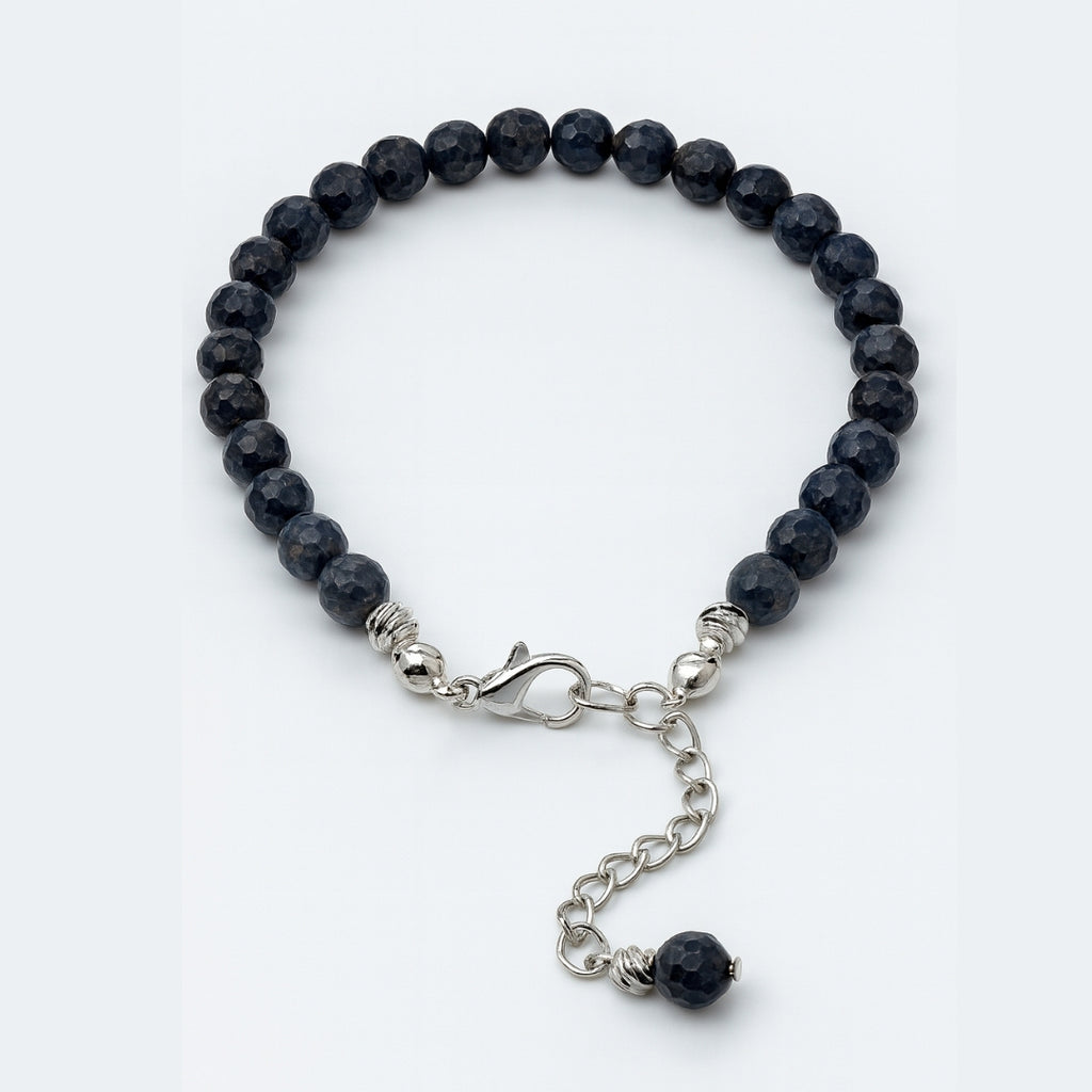 Sapphire Vision Bracelet 6mm Faceted Natural Sapphire 925 Silver