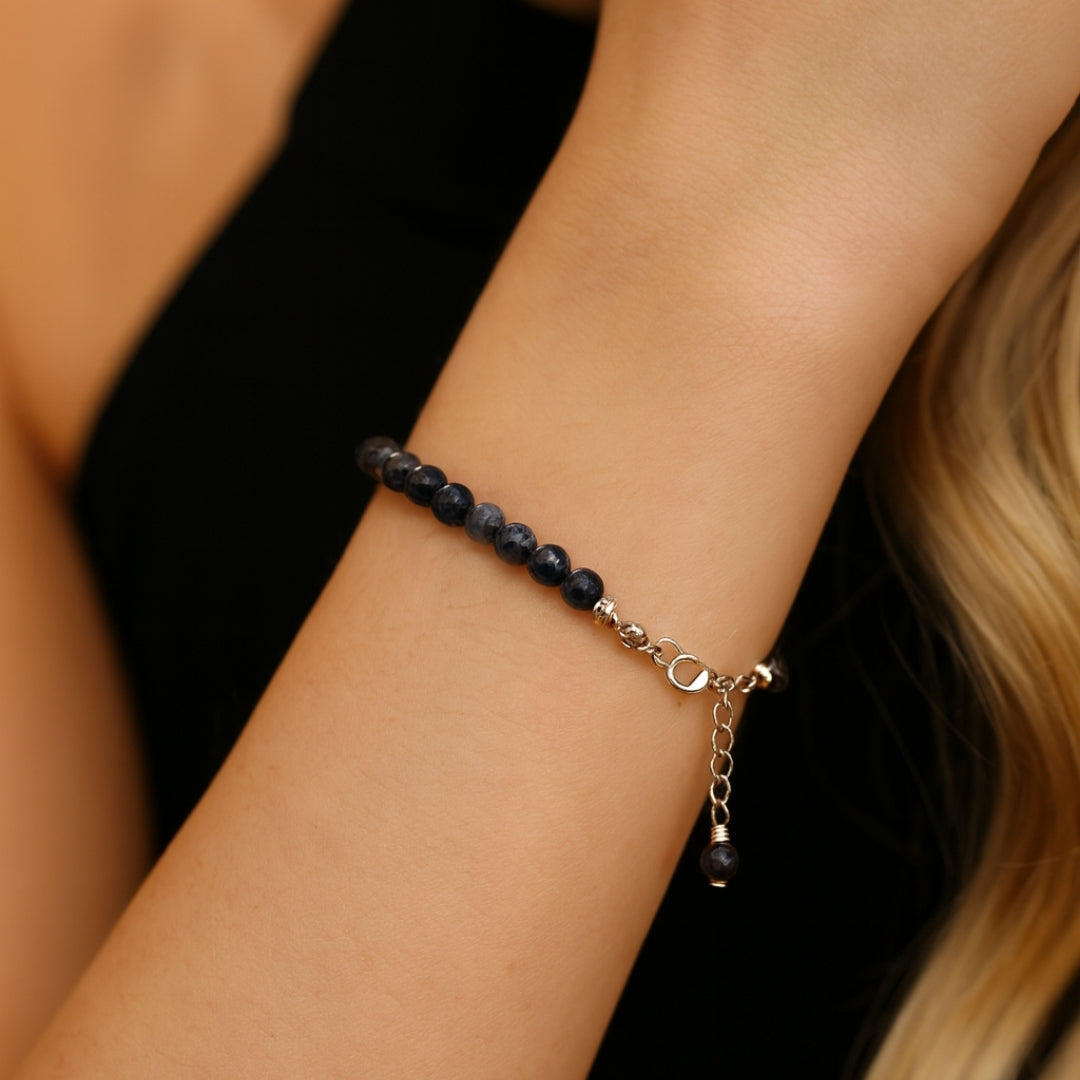 Sapphire Vision Bracelet 6mm Faceted Natural Sapphire 925 Silver