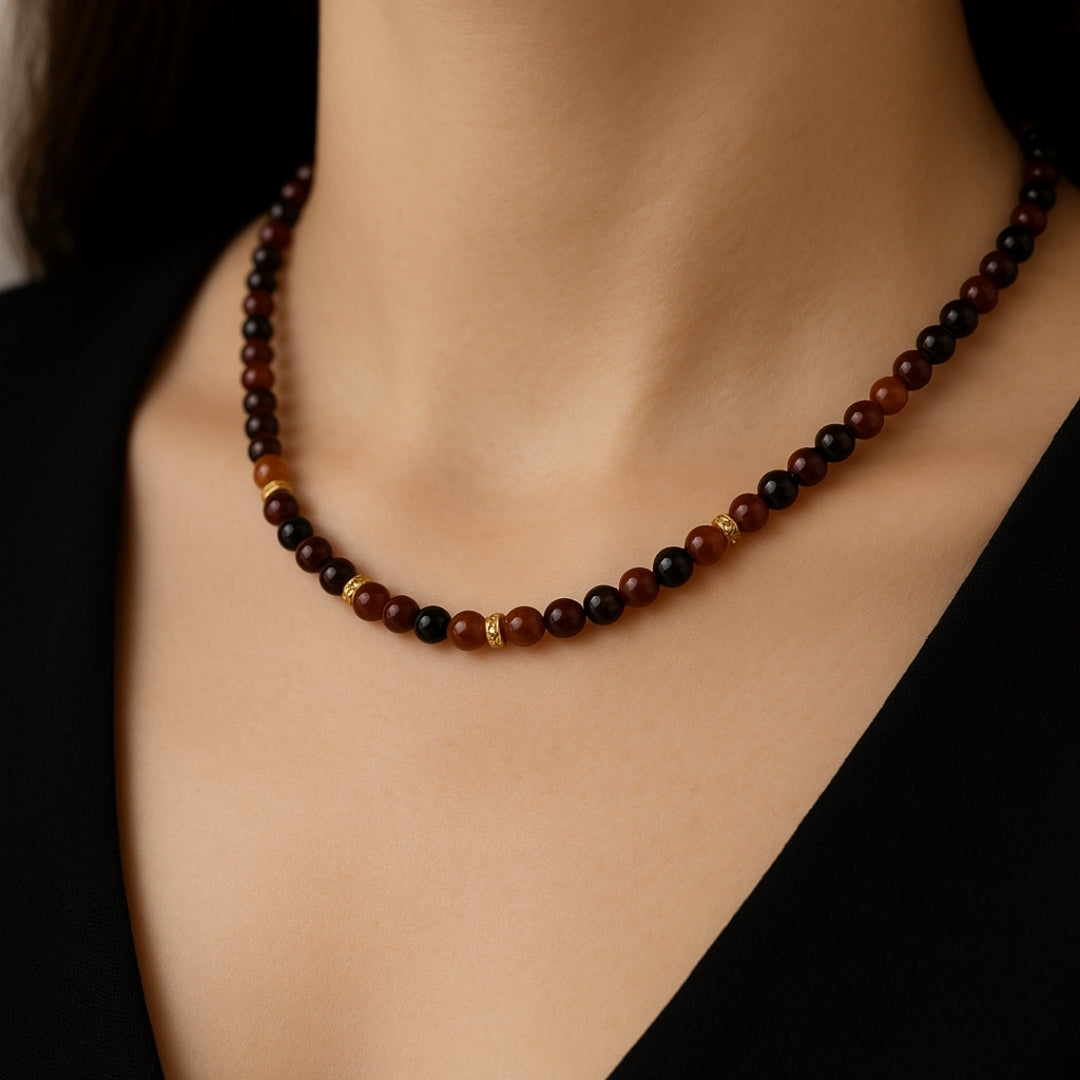 Garnet Necklace 4 mm | Crimson Heart Collection | Scarlet Seal Talisman