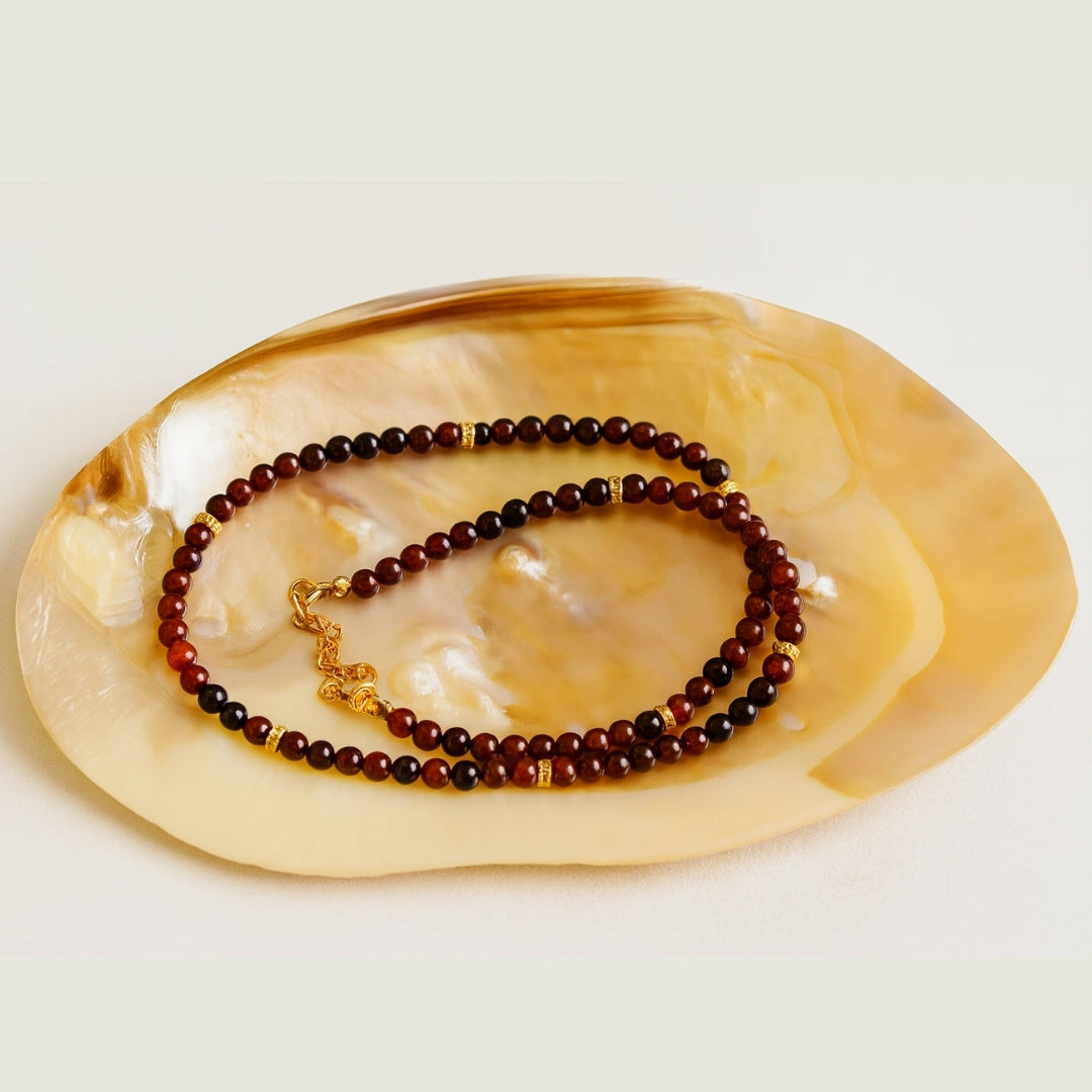 Garnet Necklace 4 mm | Crimson Heart Collection | Scarlet Seal Talisman