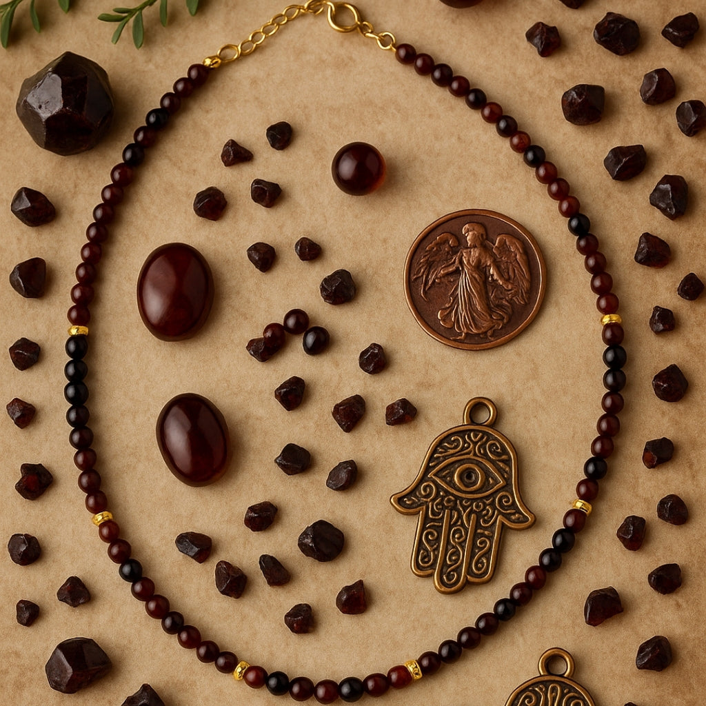 Garnet Necklace 4 mm | Crimson Heart Collection | Scarlet Seal Talisman